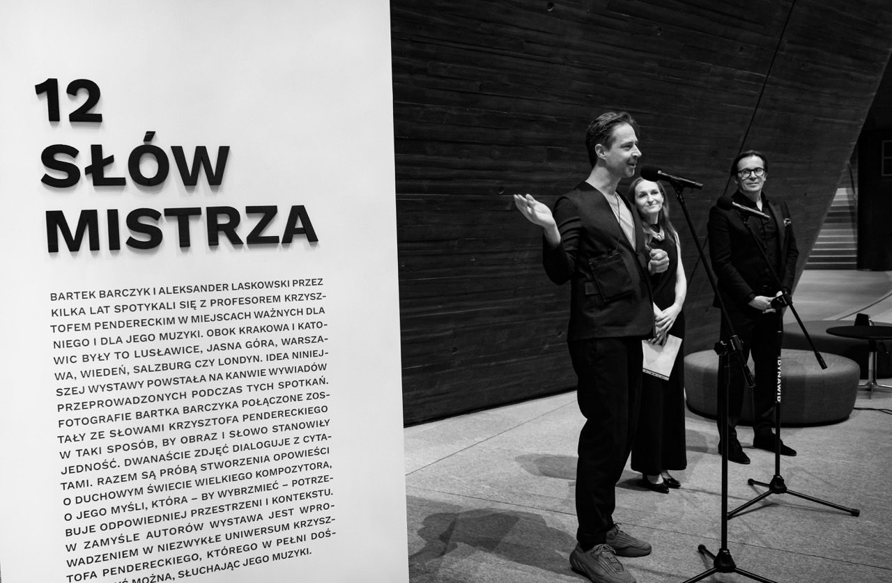 12 słów mistrza – opowieść zaklęta w fotograficznych kadrach Finisaż wystawy zdjęć Bartka Barczyka – poświęconej pamięci Krzysztofa Pendereckiego w NOSPR, fot. Anna Lewańska