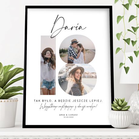 Plakat personalizowany NA 18 URODZINY