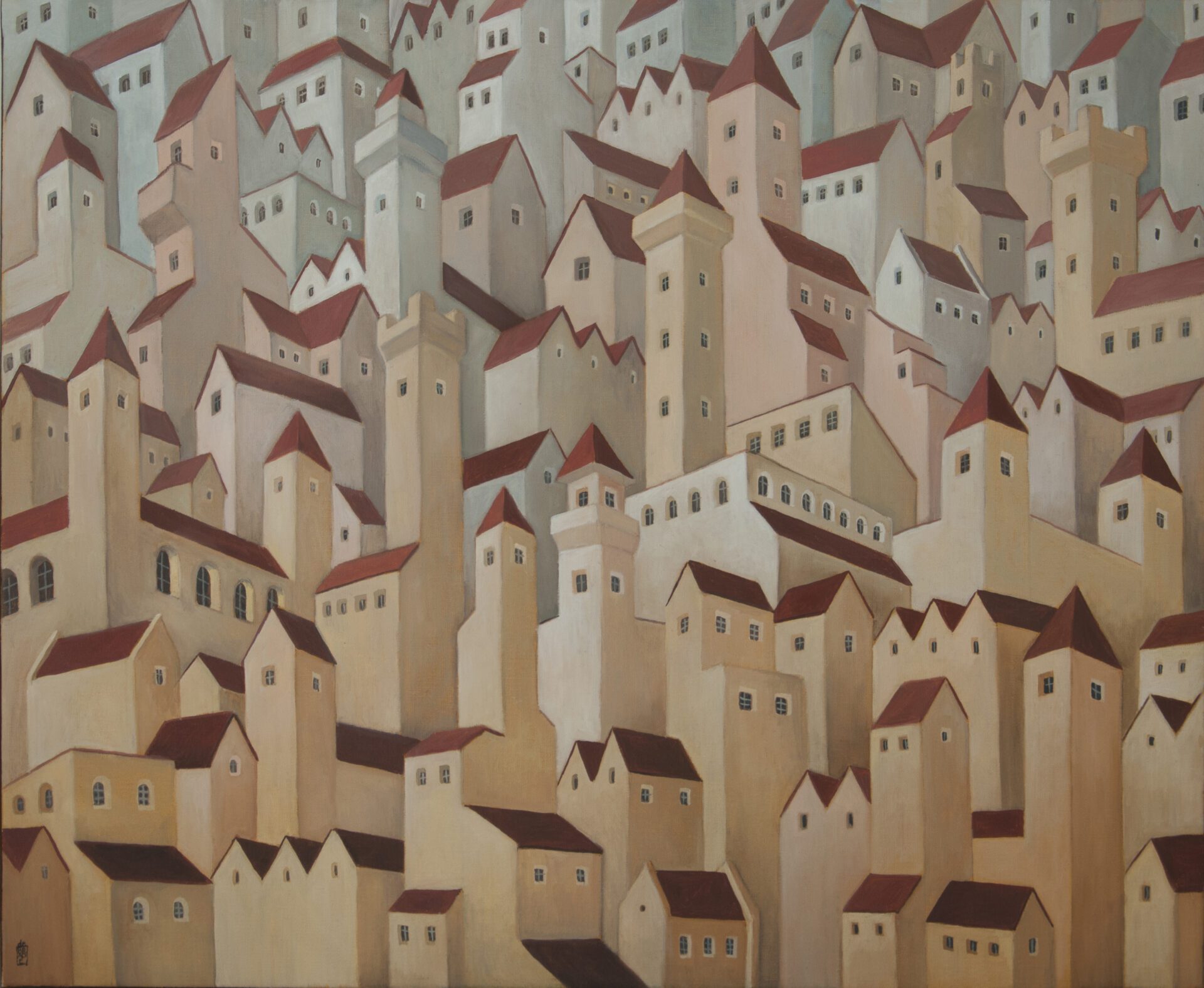 Miasto, 73x60cm, 2018 r.