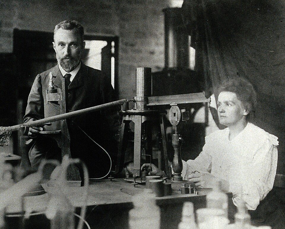 Maria Skłodowska-Curie z mężem, fot. Wikipedia