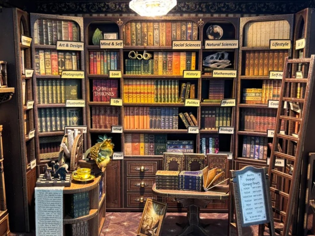 Miniaturowy domek Retro Bookstore