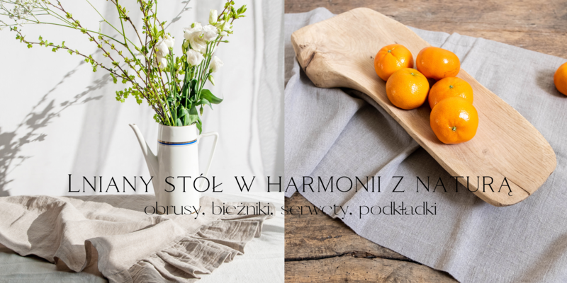 Lniane tekstylia na stół z poracowni krawieckiej Tavana Studio