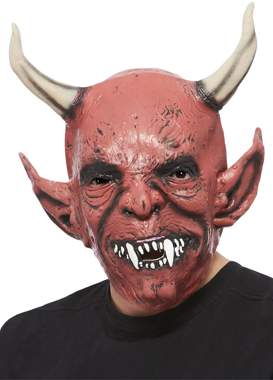 Maska na Halloween SZATAN diabeł z rogami