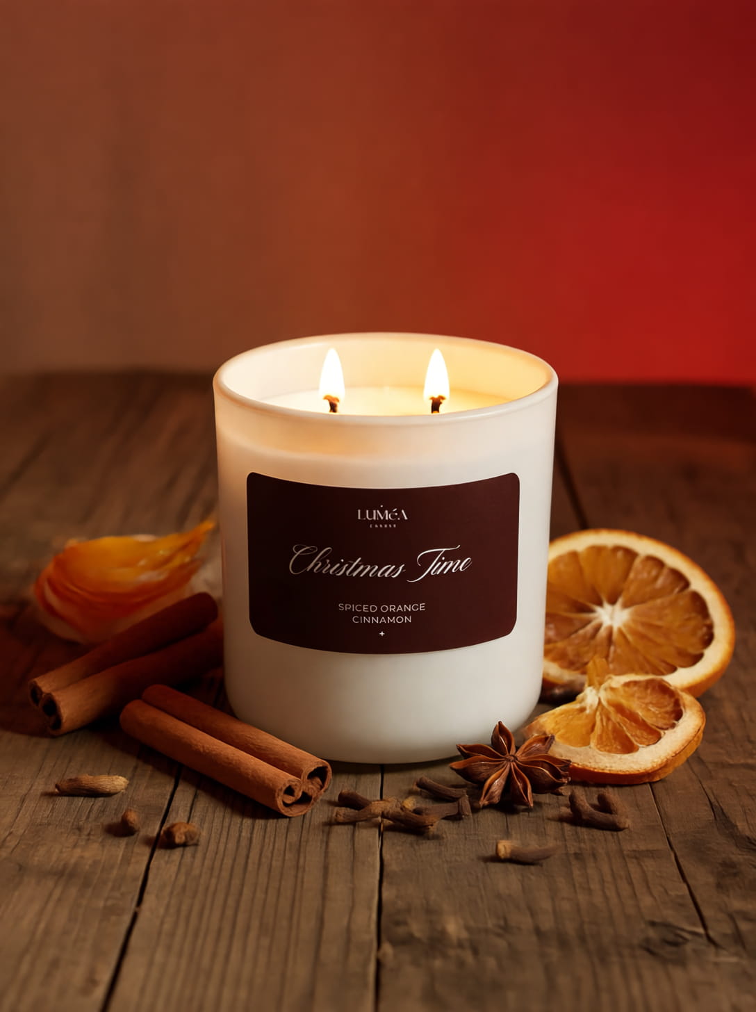 Luméa Candle Christmas Time — świeca sojowa dostępna w Hannah Store; dedykację można dodać na osobnej karteczce